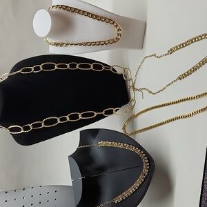 Bundle Of Gold-tone Chain Necklaces